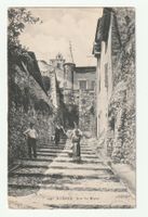 1919 Postkarte Hyères, Rue du Repos  Menschen auf Trepen