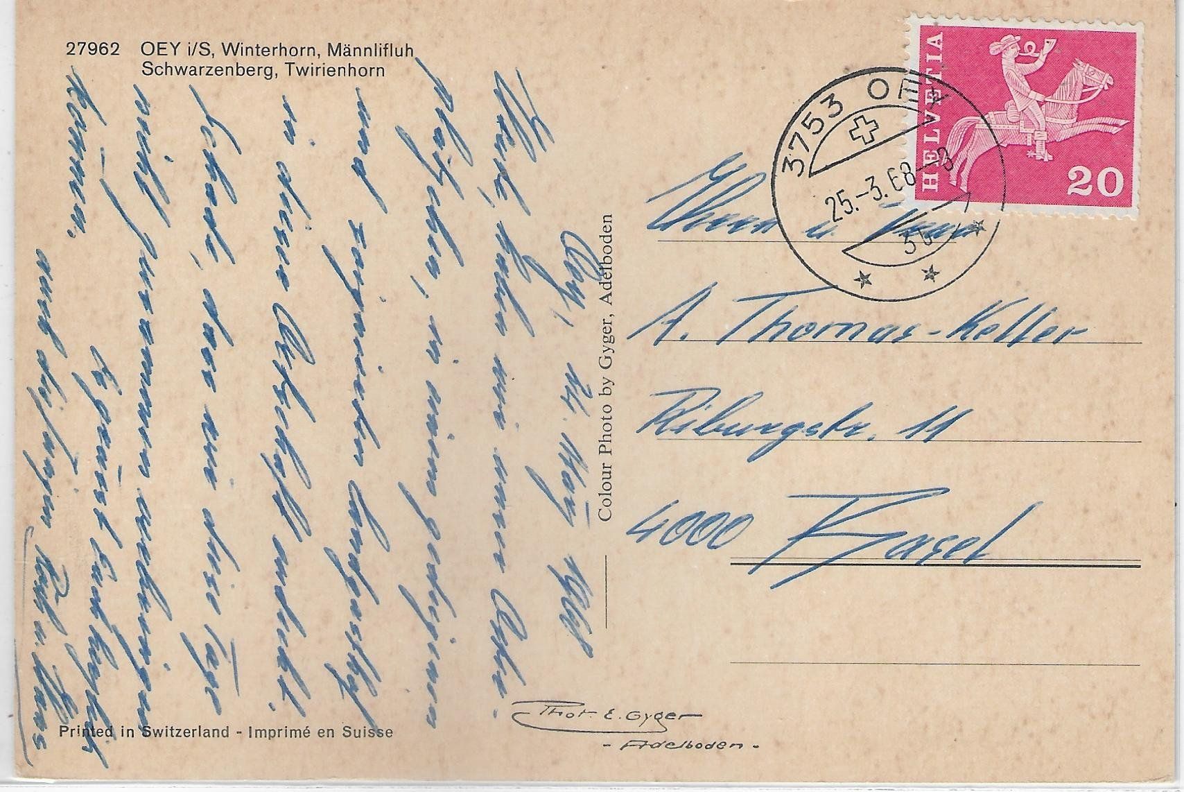 Cartoline postali: Oey i.S. - Diemtigtal – Usato da Ettingen venduto da Kartenplanet 1