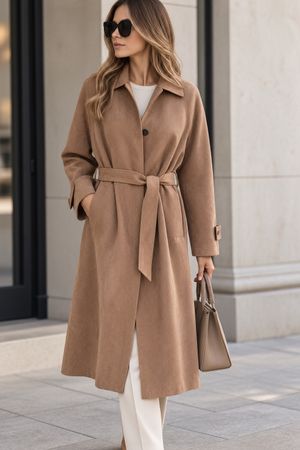Mantel Wildleder Look braun Größe L neuer Zustand