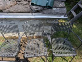 3er Set Metall Gartenstühle aus Italien 