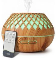 Aroma Diffusor 500ml Holzoptik braun LED und Fernbedienung