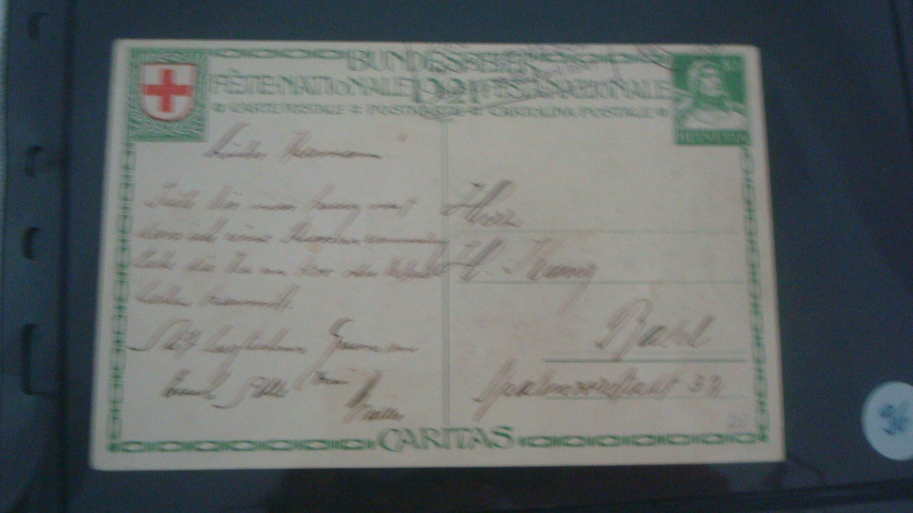 Cartoline postali: AK Bundesfeier 1921 "Samariterbund" gelaufen – Usato da Münchenstein venduto da Pesci6 1