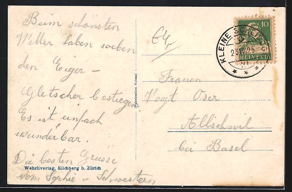 Cartoline postali: AK Wengen, Hotel Brunner mit Bergen – Usato da Berlin venduto da bartko-reher 1