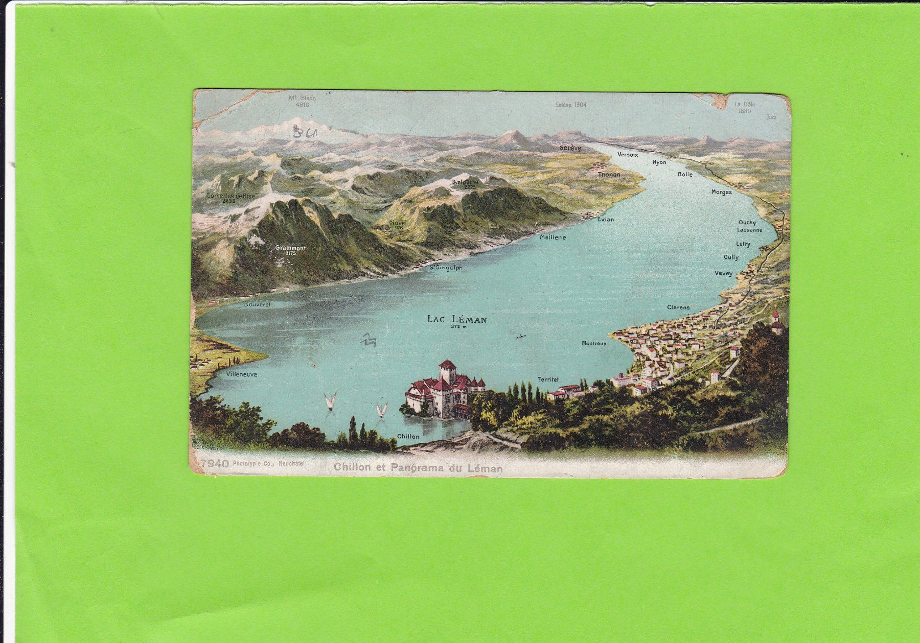 Cartoline postali: Panorama Lac Léman – Usato da St. Peterzell venduto da neckertal