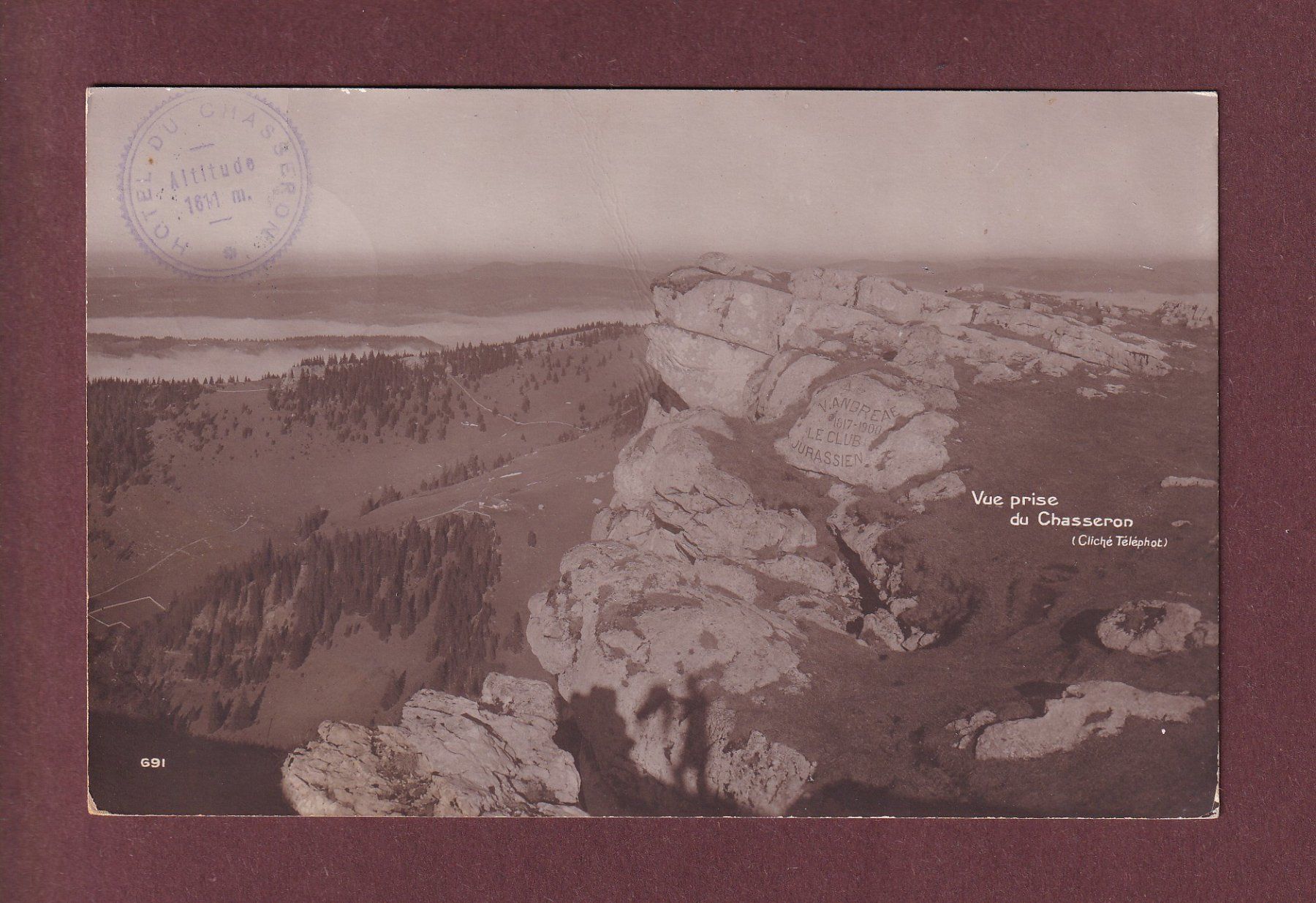 Ansichtskarten: Vue prise du CHASSERON - 1913 – Gebraucht aus Pully von nicecards
