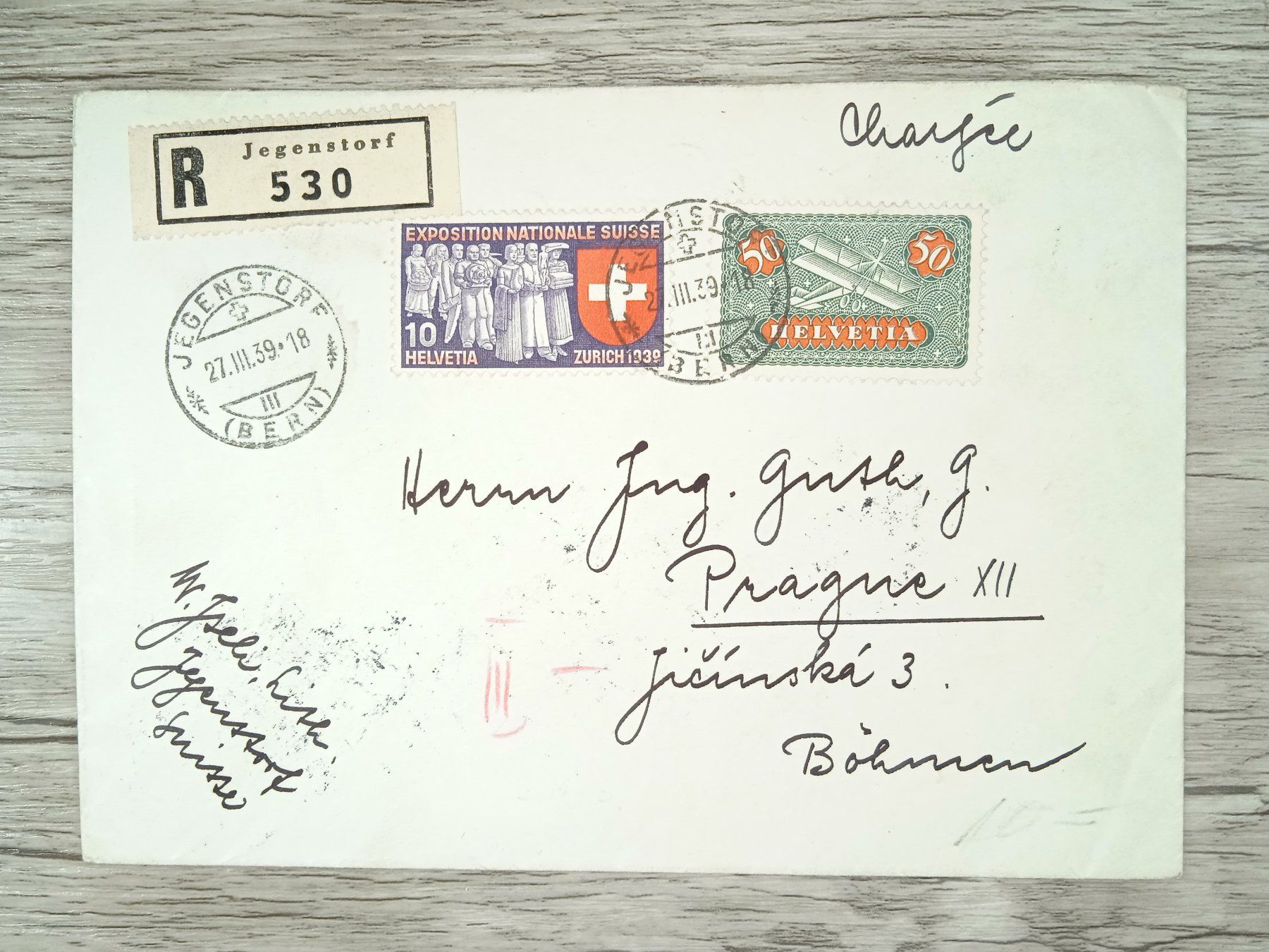 Tutti i francobolli: TR62 Enveloppe + Timbre Suisse 1939 – Usato da Cousset venduto da Patrick_Collections