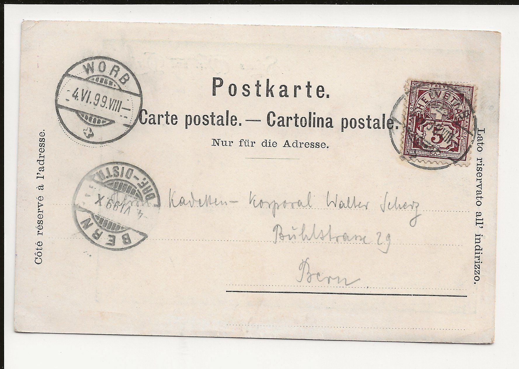 Cartoline postali: AK 1899 Schloss Worb und Dorf – Usato da Greifensee venduto da 315WDO 1