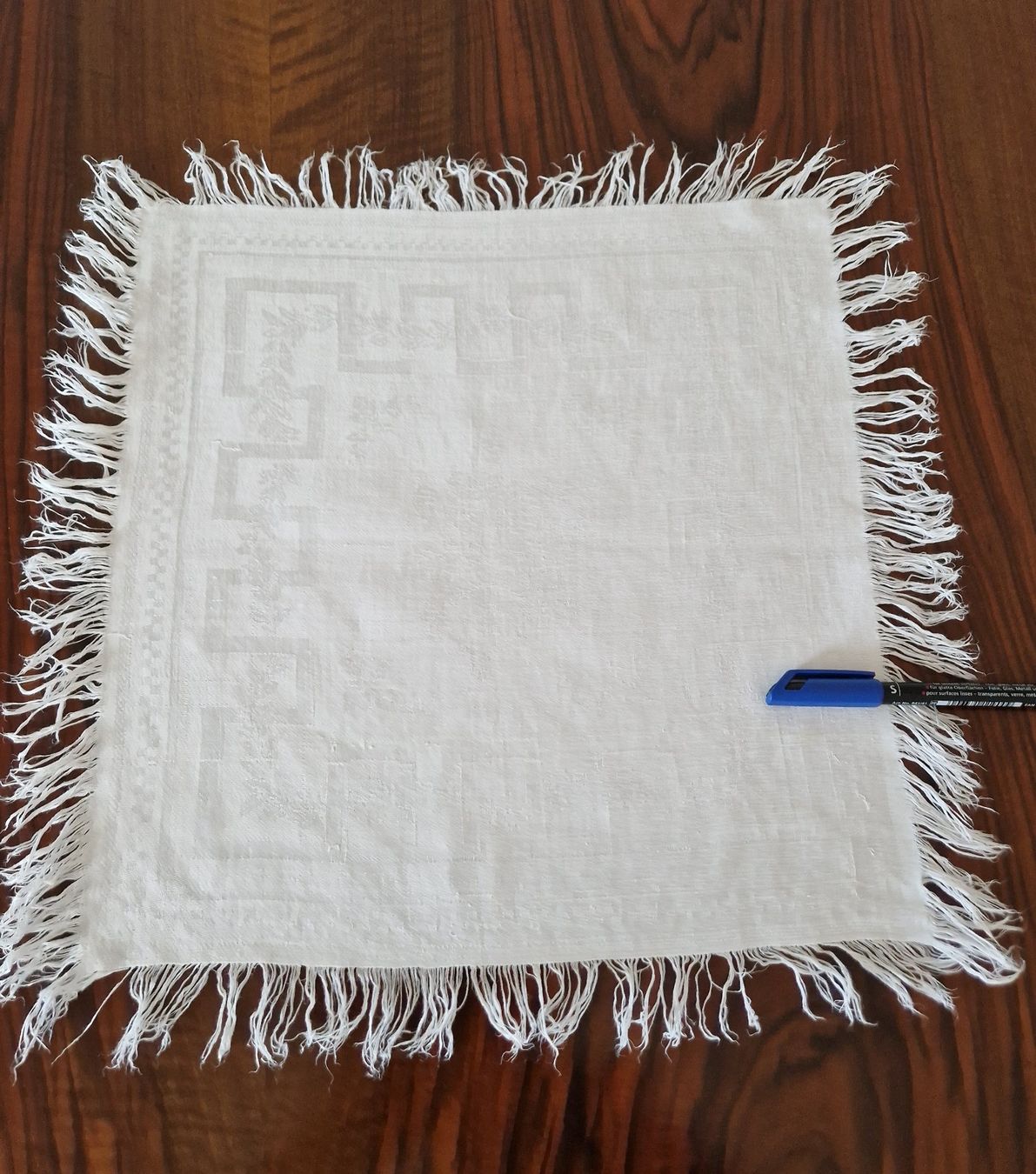 Biancheria da letto: Seidendamast Servietten 41x41cm. – Usato da Bern venduto da Antikbatik 7