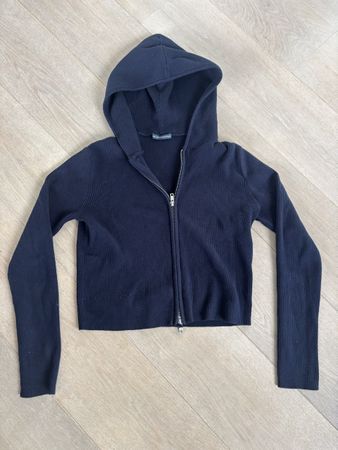 Brandy Melville Hoodie blau gerippt Reissverschluss Damen