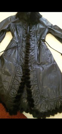 Pelz Leder Mantel Gr/M