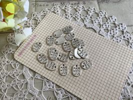 20 Anhanger Metall Charm Made with Love Look Silber