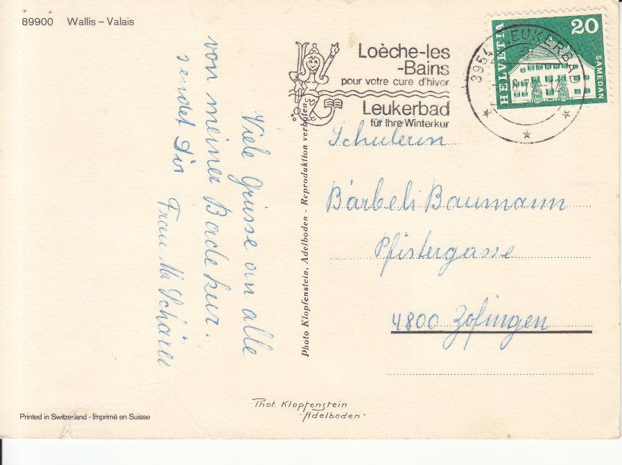 Cartoline postali: Wallis 1972 – Usato da Bürglen TG venduto da StampGraf 1