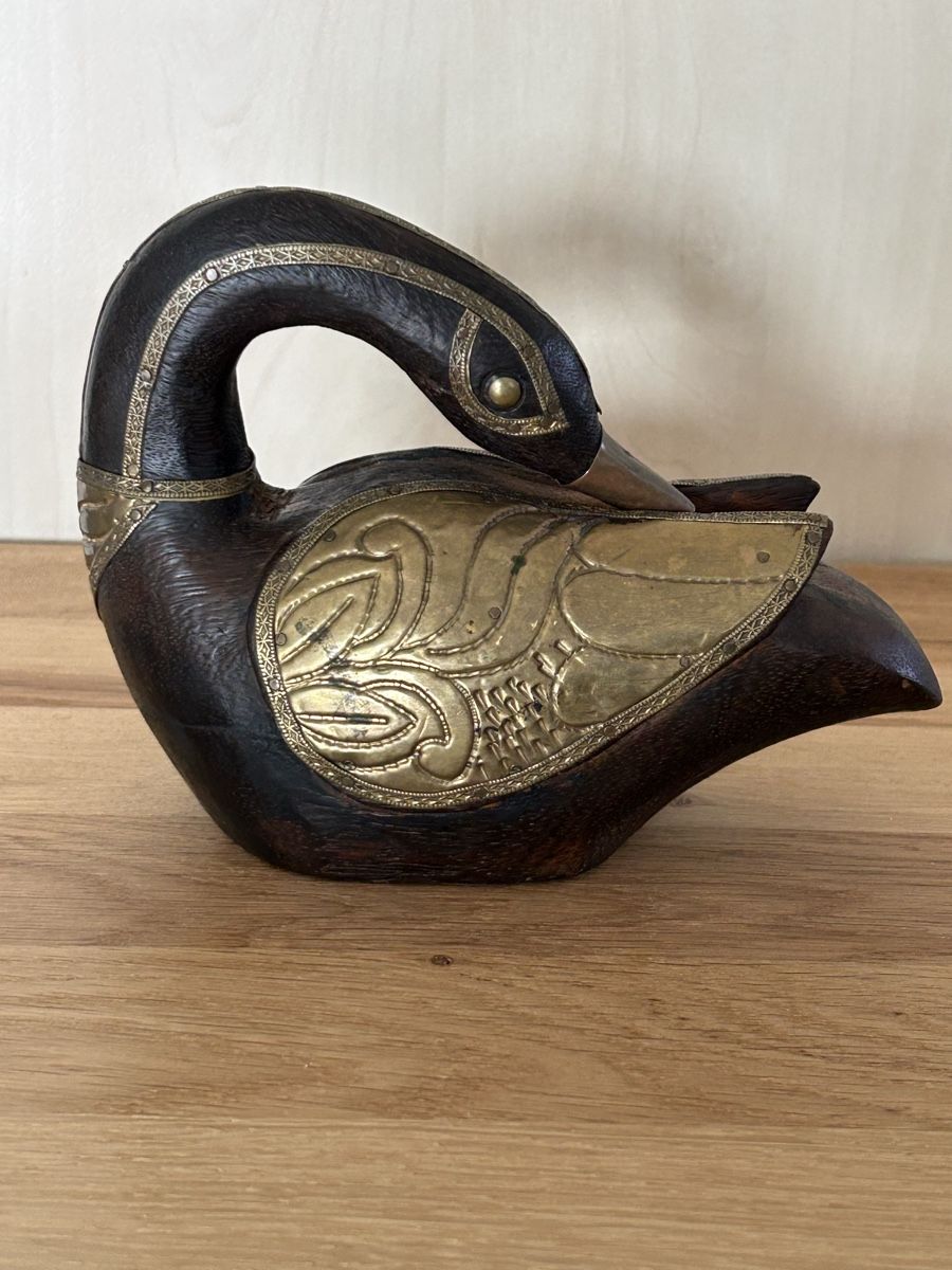 Statuette: Schwan aus Holz mit Messing, Vintage – Usato da Wettingen venduto da Mmccl 7