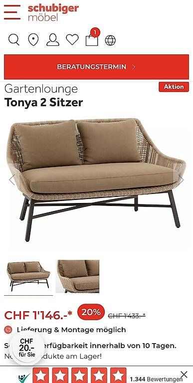 Divani: Gartenlounge Tonya Möbel Schubiger
Tonya – Nuovo (secondo la descrizione) da Gerlafingen venduto da bor_kr6x 3