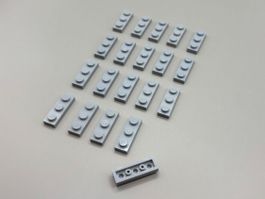 20x Lego Light Bluish Gray plate 1x3  NEU