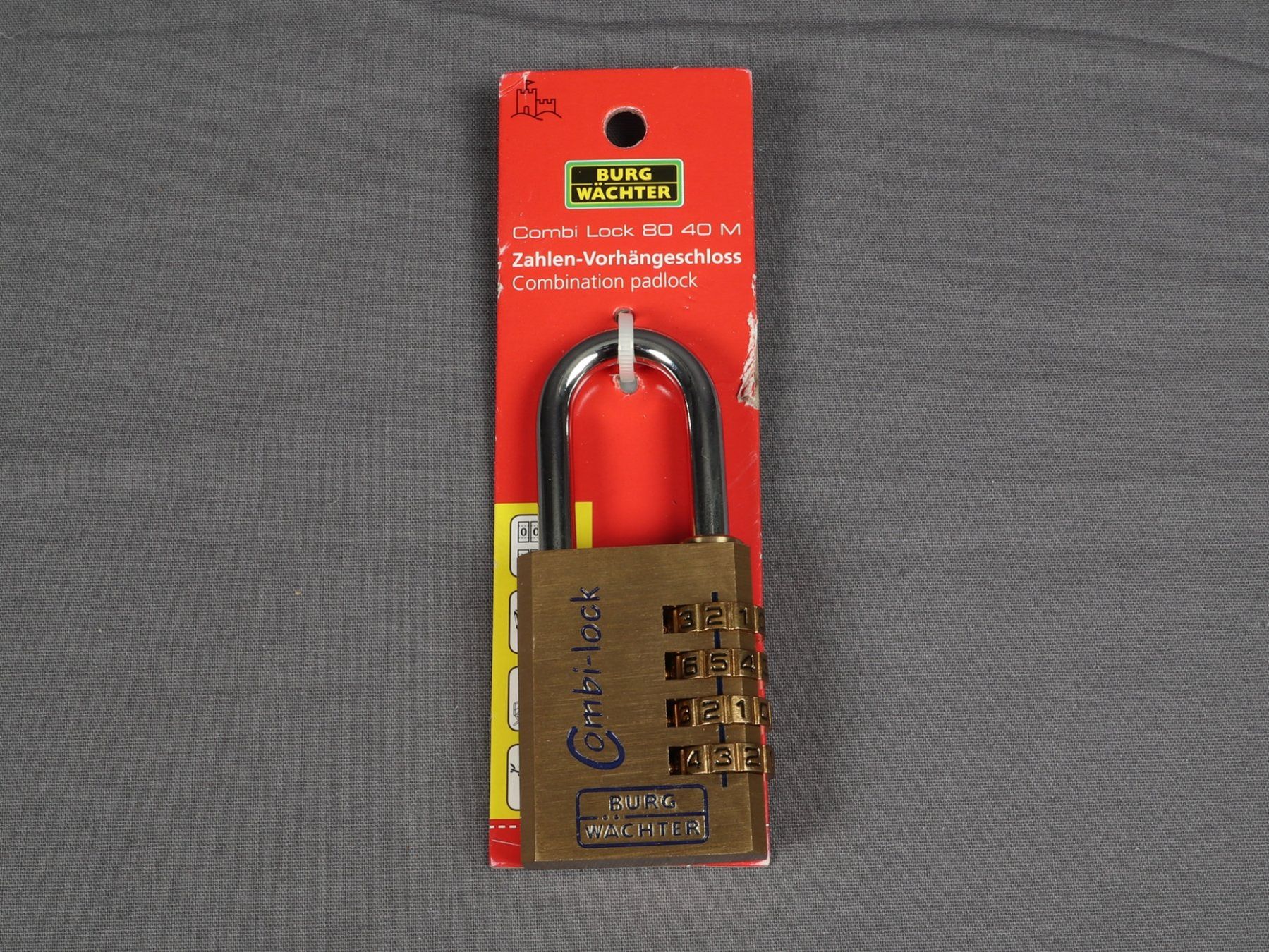 Schlösser: BURGWÄCHTER Zahlen-Vorhängeschloss – Neu und originalverpackt aus Steinen von Restwert_Steinen