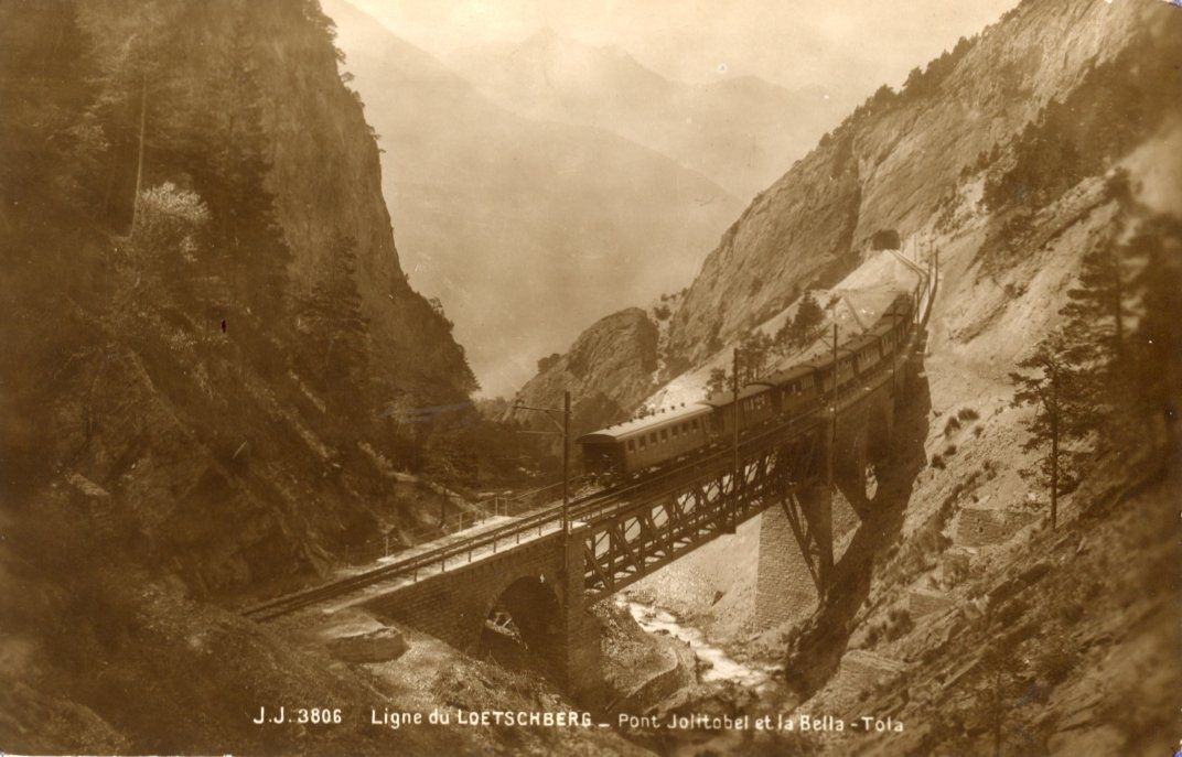 Cartoline postali: Lötschberg  VS  -   Eisenbahn  BLS  /   4  Karten – Usato da Brig venduto da Valcards54 2