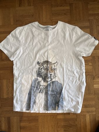 T-shirt blanc ado WAY by IKKS imprimé tigre taille M été 6