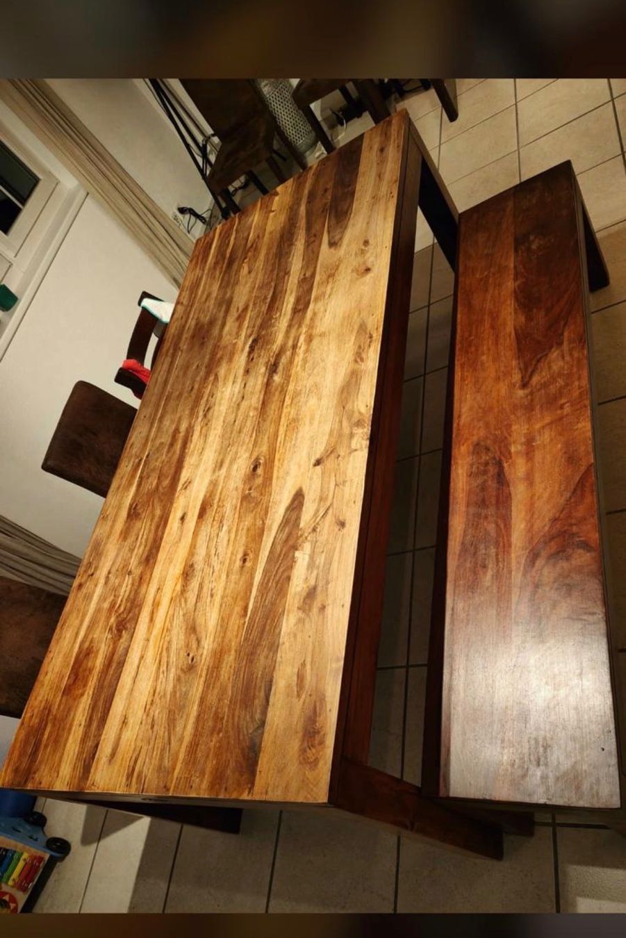 Tables: Holztisch mit Sitzbank – D'occasion à Bachs par isa_89 2