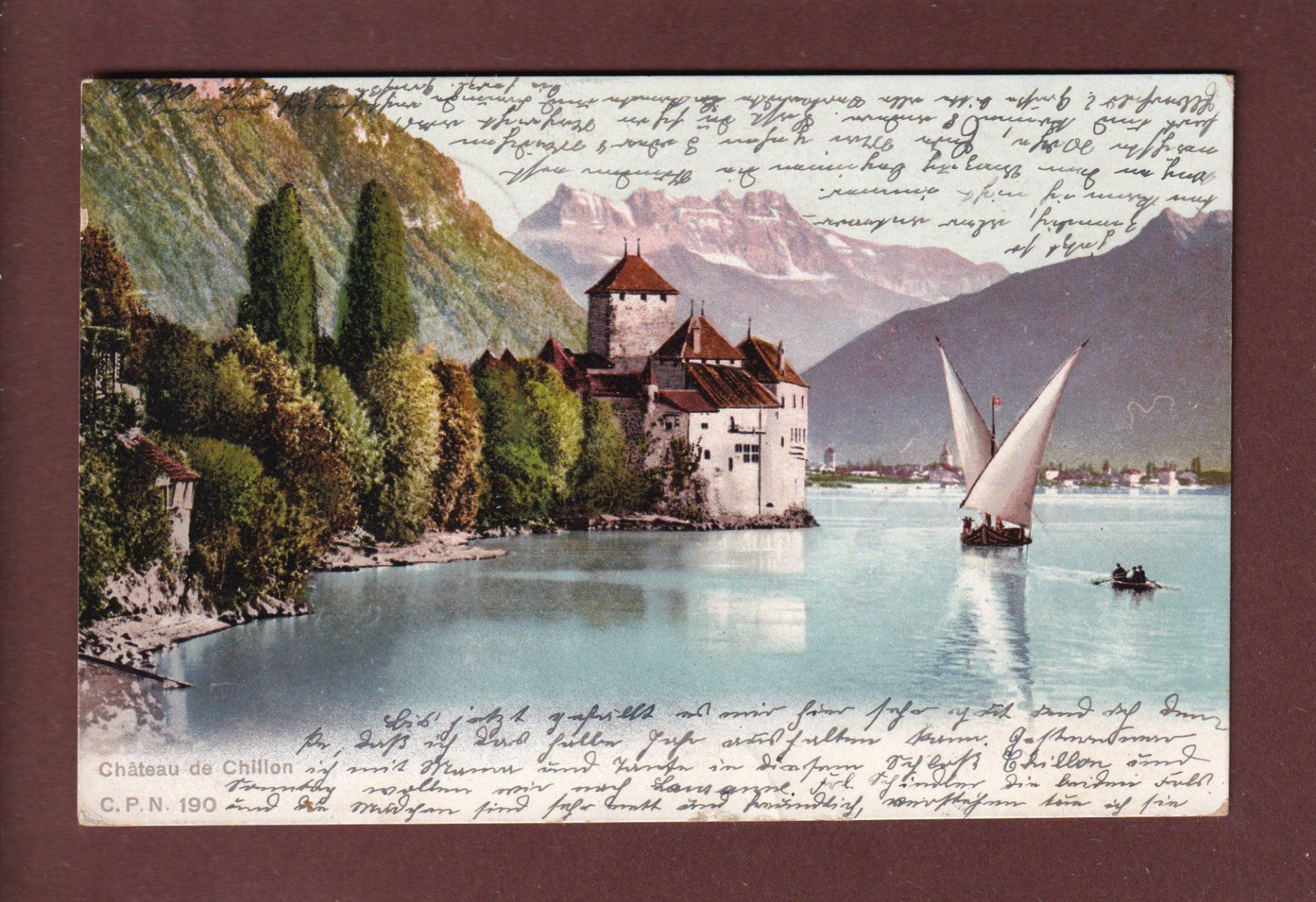 Cartoline postali: Château de CHILLON - 1905 CPN – Usato da Pully venduto da nicecards