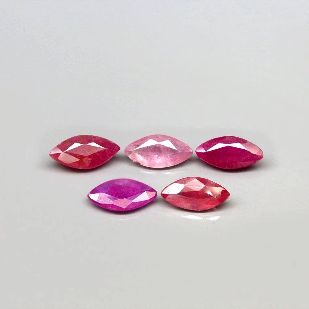 Pietre preziose: Natural Ruby - 6 x 3 mm - 1.42 ct - 5 Pcs – Nuovo (secondo la descrizione) da Zürich venduto da Yoohooz 1
