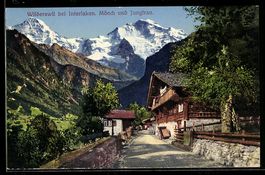 AK Wilderswil bei Interlaken, Straßenpartie mit Mönch und Ju