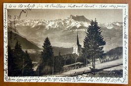 Leysin - Eglise & dents du Midi 1911