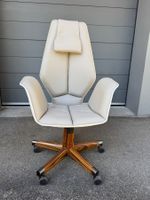Moderner Bürostuhl / Drehstuhl, Leder weiss, Top Zustand!