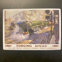 Britische Eisenbahn Lokomotive Alu-Postkarte / -Schild