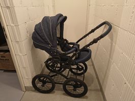 Kinderwagen inklusive Babyschale im Jeans Look