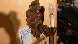 LAMPE massiv geschnitzt sehr alt , Wandlampe