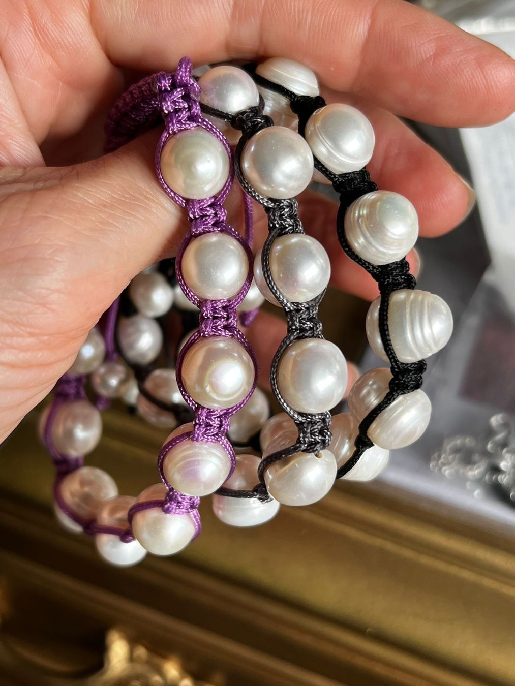 Bracciali & Braccialetti: Stoff-Süßwasser Perlen Armband – Nuovo (secondo la descrizione) da Teufen Ar venduto da Exclusive.stuff.CH 2