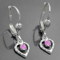 Orecchini pendenti & Orecchini a lobo: Herz rosa Kinderohrringe 925 echt Silber – Nuovo e nell'imballaggio originale da Wetzikon ZH venduto da shoo-shoos