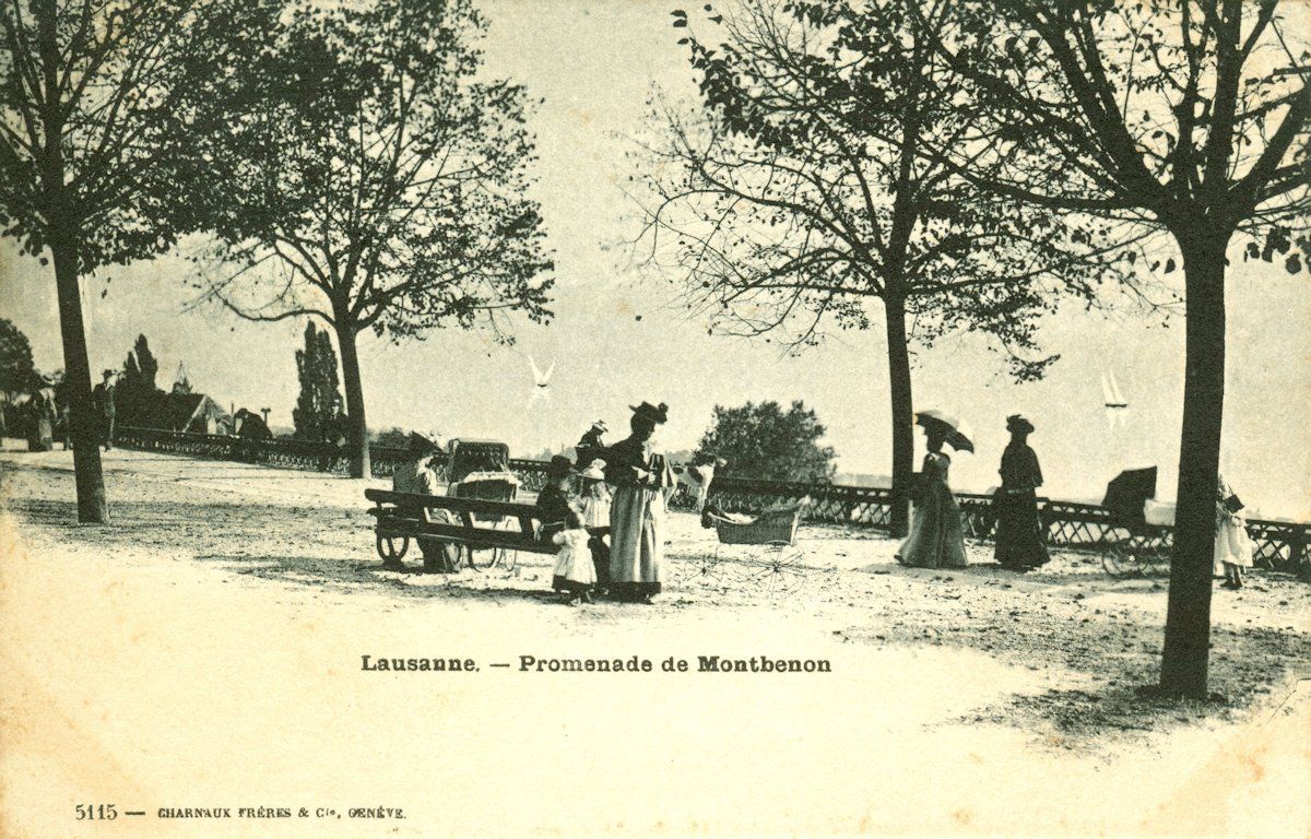 Cartoline postali: Lausanne - Promenade de Montbenon – Usato da Chavornay venduto da SupraSenna