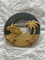 🌴 Silber Brosche 925 vergoldet mit Palmen - Top Zustand! 🌴