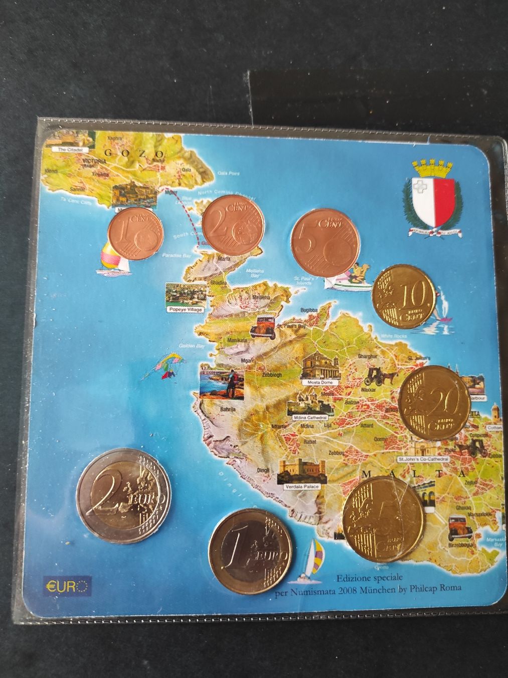 Tutti le monete: Coffret BU Malte 2008 série de 8 pièces – Nuovo e nell'imballaggio originale da Couvet venduto da lulul 1