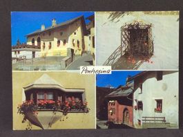 Pontresina: Engadinerhäuser und Blumenfenster