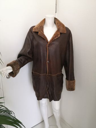 🤩ZARA HERREN LAMMFELL-JACKE LANG BRAUN