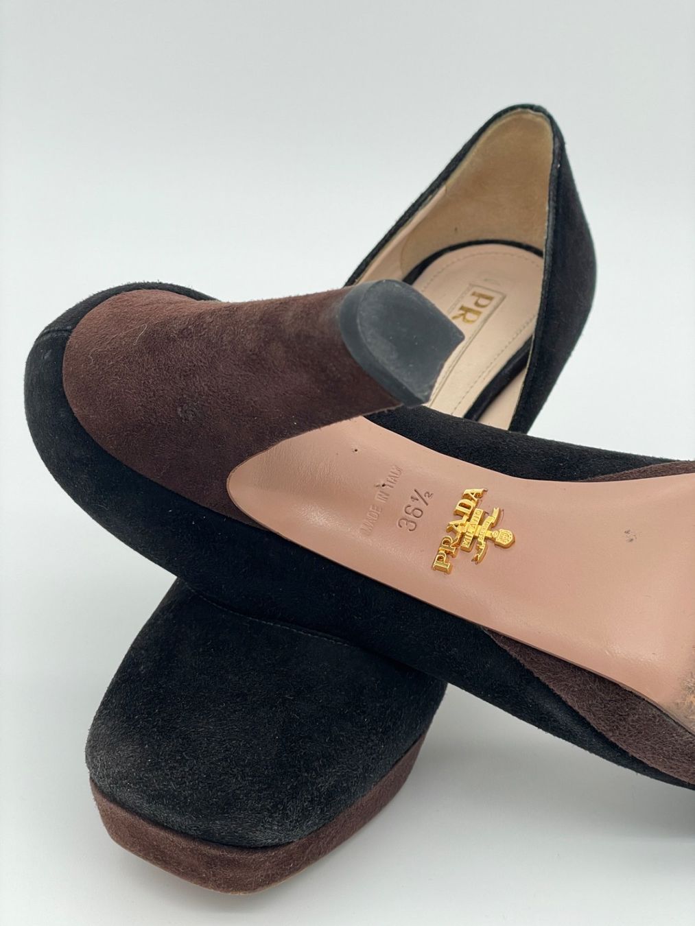Prada Scarpe da donna: Prada Suede Platform Plateau Pump EU 36.5 Mehrfarbig – Usato da Zürich venduto da shoe_shop 5