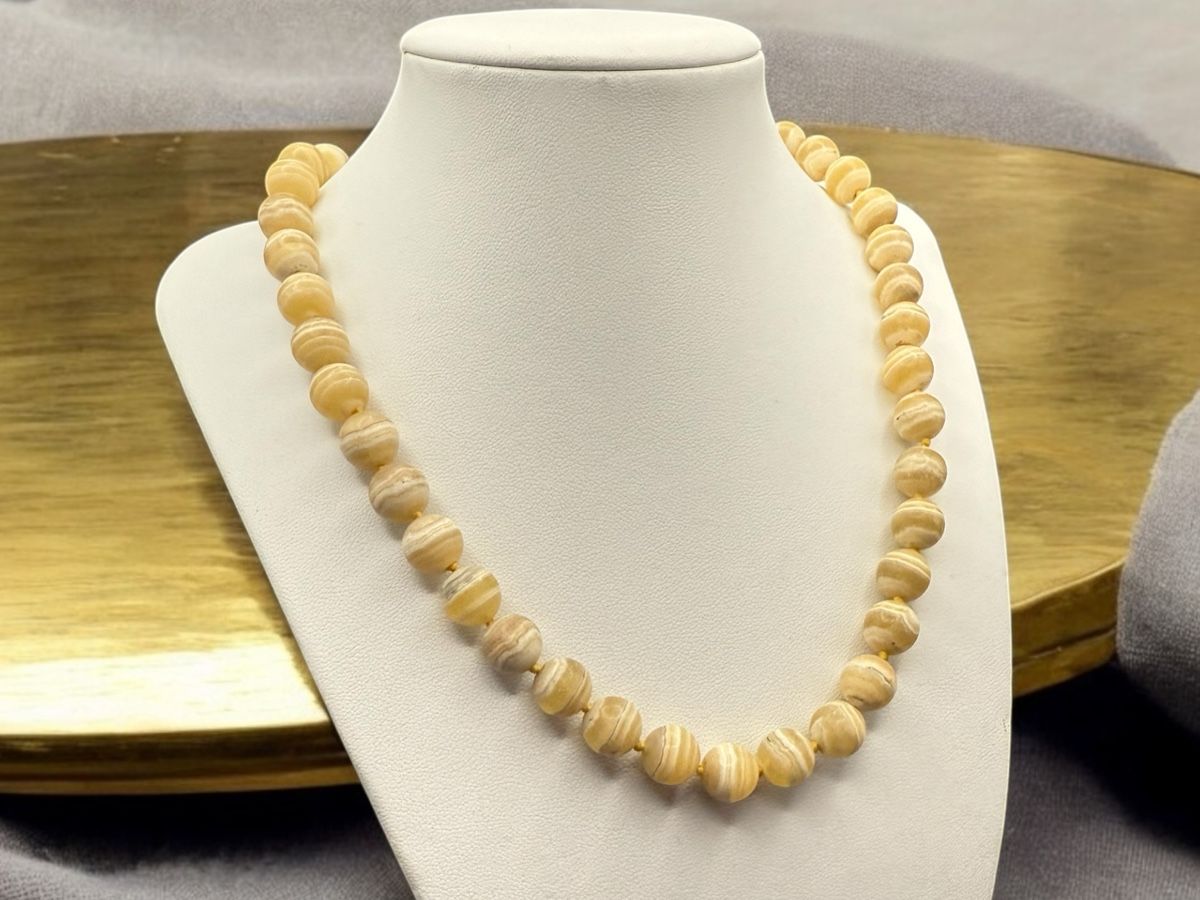 Catenine: Aragonit-Perlenkette, Gelbtöne – Usato da Lamone venduto da LaCantinaMagica 3