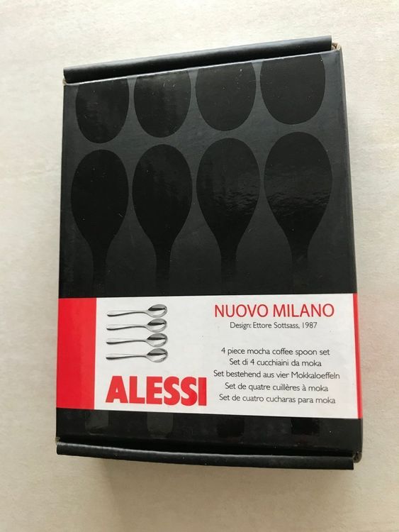 Alessi Nuovo Milano Teelöffel – 6er Set Aus Glänzendem Edelstahl, Designet Von Ettore Sottsass, 14 Cm