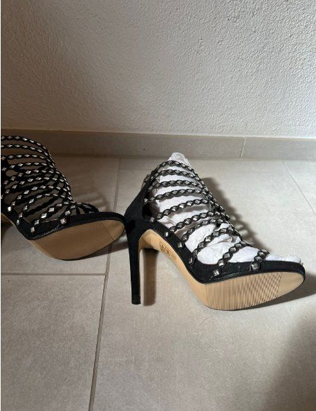 Damenschuhe: NEUE Sandalette schwarz-silber Gr. 36 - 241002 – Neu (gemäss Beschreibung) aus Küssnacht am Rigi von Schuhe-Secondhand 3