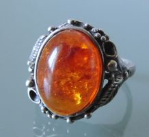 Bernstein Silber 925 Fingerring Gr. 55