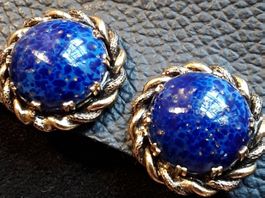 Vintage Murano blaue Ohrclips