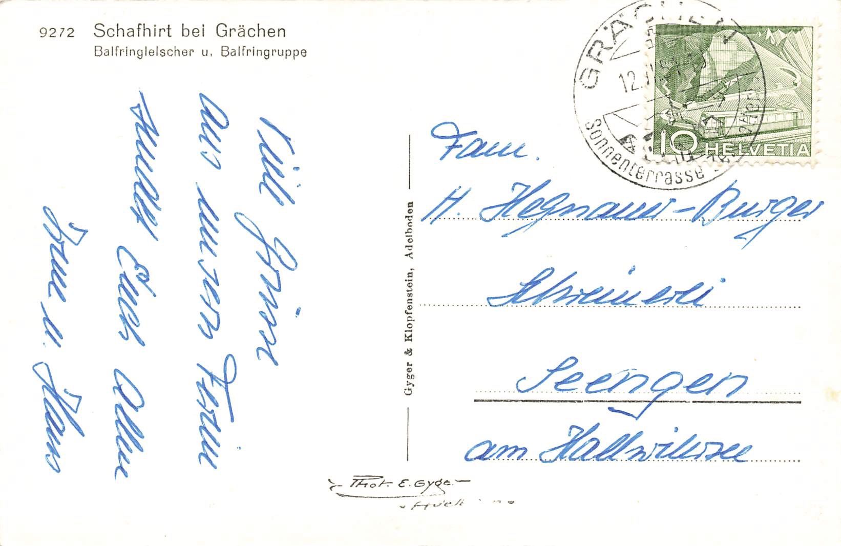 Cartoline postali: Schafhirt bei Grächen – Usato da Biasca venduto da Blenio71 1