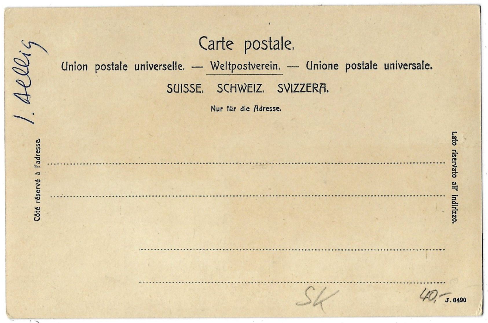 Ansichtskarten: Gruss  vom  Bütschegg  (Adelboden) – Gebraucht aus Bütschwil von Jackson1A 1