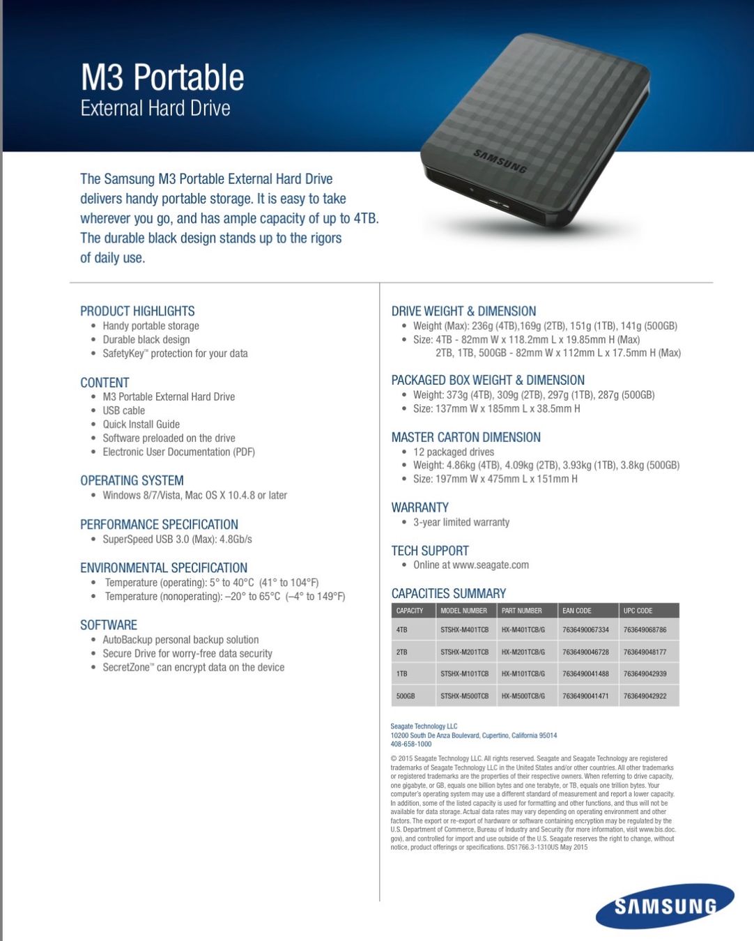 Samsung Dischi rigidi: Samsung M3 Portable External Hard Drive 2 TB – Nuovo e nell'imballaggio originale da Bottmingen venduto da Kioro 1