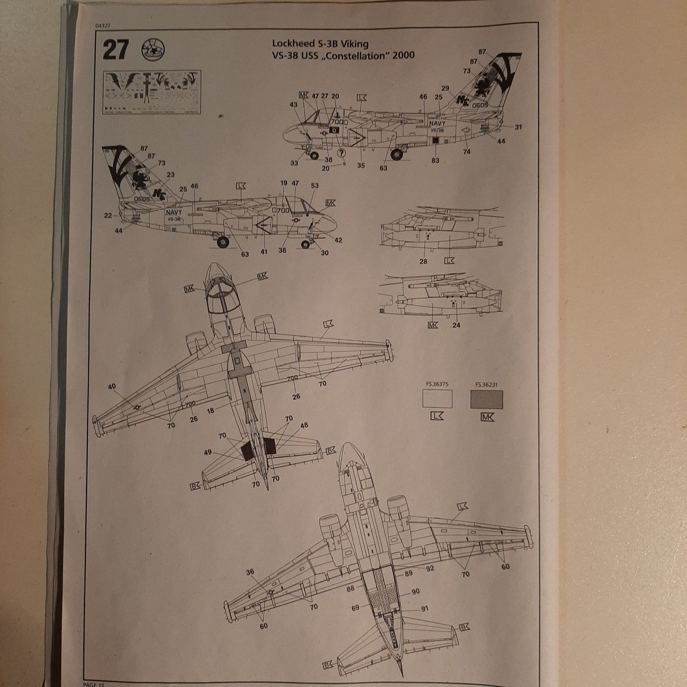 Lockheed Modellbausätze & Standmodelle: 2195 ... Lockheed S-3 B Viking ... Revell 04327 – Neu (gemäss Beschreibung) aus Bonstetten von Benibanny59 2