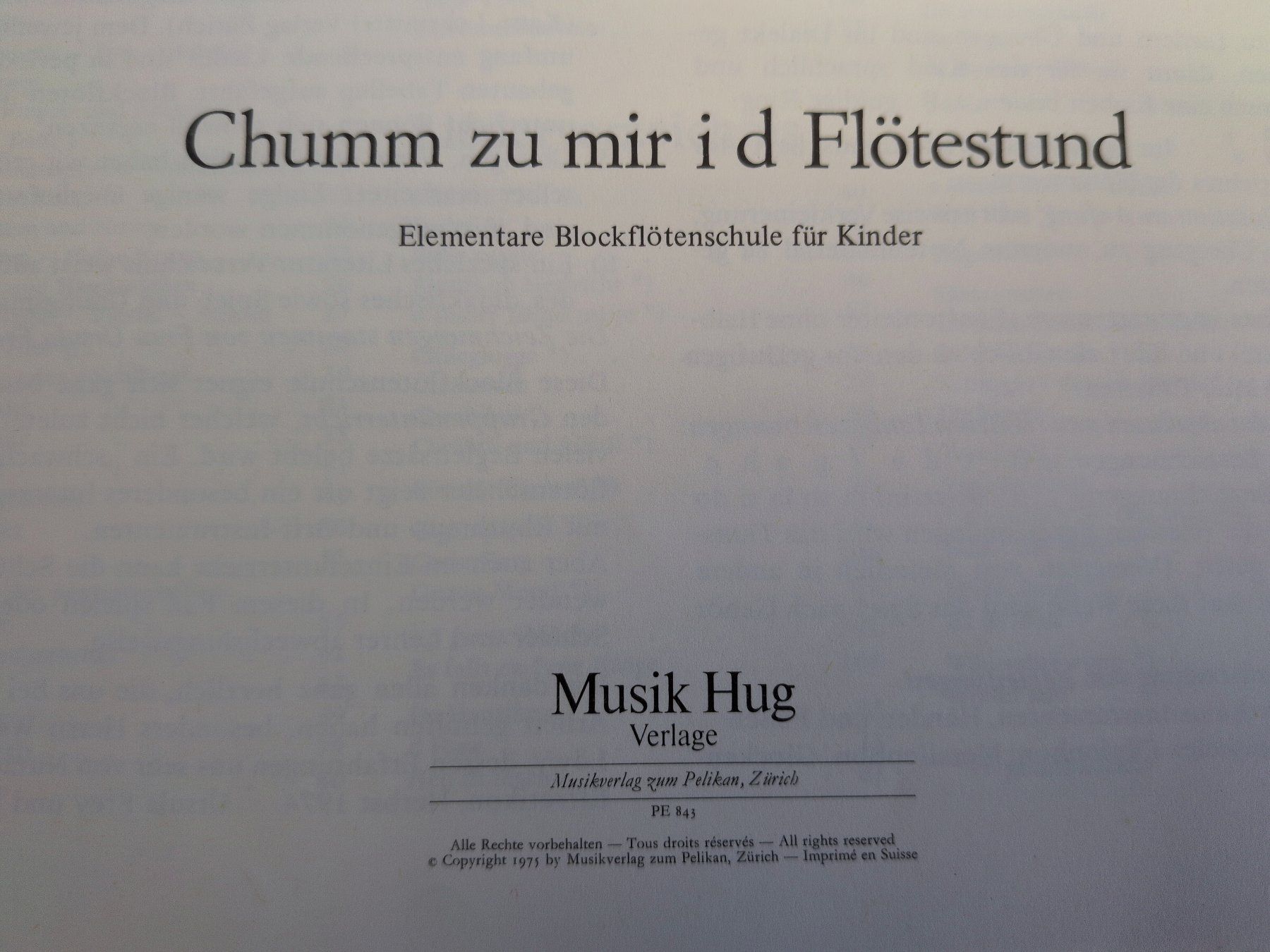 Bücher: Chum zu mir id Flötestund – Gebraucht aus Ottikon von sobsale 1