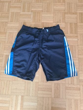 Adidas Badeshorts dunkelblau blau weiss Grösse M gebraucht
